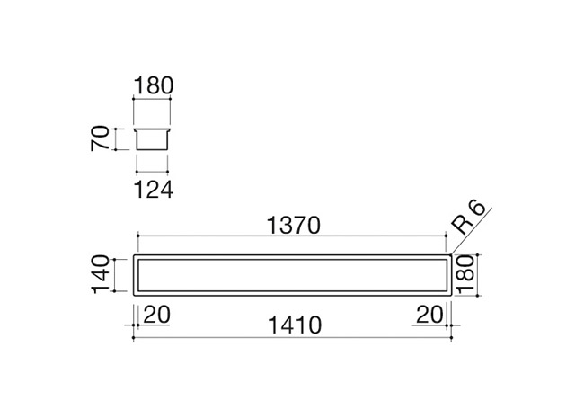 Technisches Datenblatt - Zubehörkanal H.7 150 Einbau und flächenbündig
