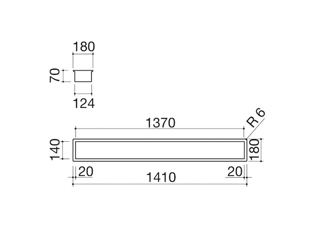 Technisches Datenblatt - Zubehörkanal H.7 150 Einbau und flächenbündig