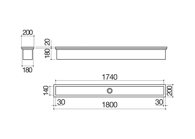 Technisches Datenblatt - Zubehörkanal 180 für Modulaufnahme