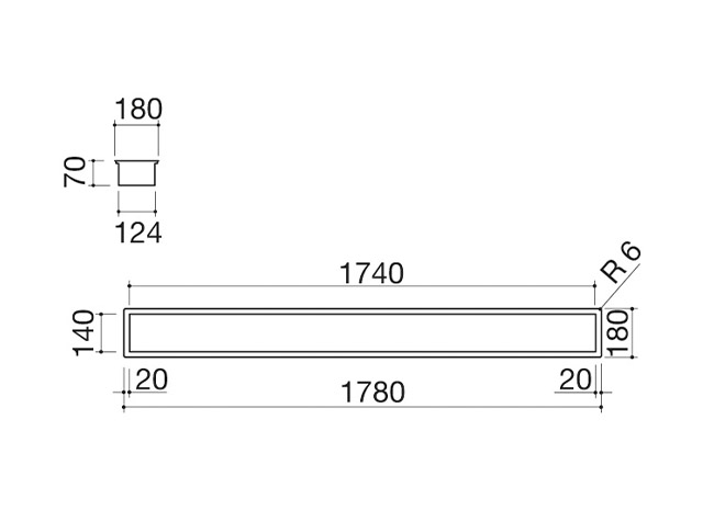 Technisches Datenblatt - Zubehörkanal H.7 180 Einbau und flächenbündig