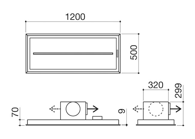 Scheda tecnica - Cappa B_Ambient soffitto modulo da 120