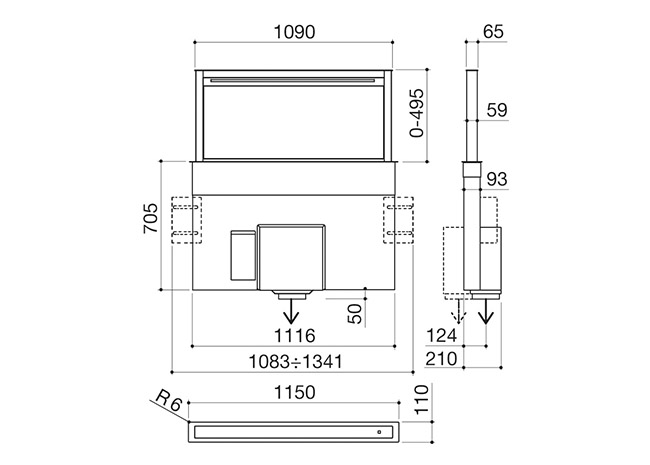 Technisches Datenblatt - Dunstabzugshaube B_Draft downdraft Modul 120 