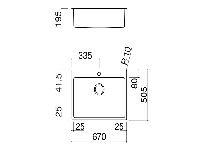 Ficha técnica - Fregadero B_Smart de encastre y enrasado de 67x50,5