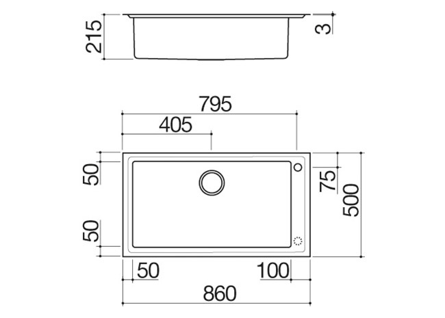 Technisches Datenblatt - Spülbecken Easy Kit 86x50 Einbau 