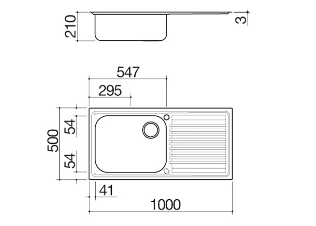 Technisches Datenblatt - Spülbecken B_Fast 100x50 Einbau 