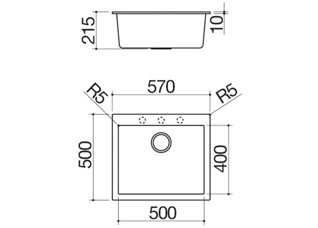 Technisches Datenblatt - Spülbecken Soul 57x50 Einbau 