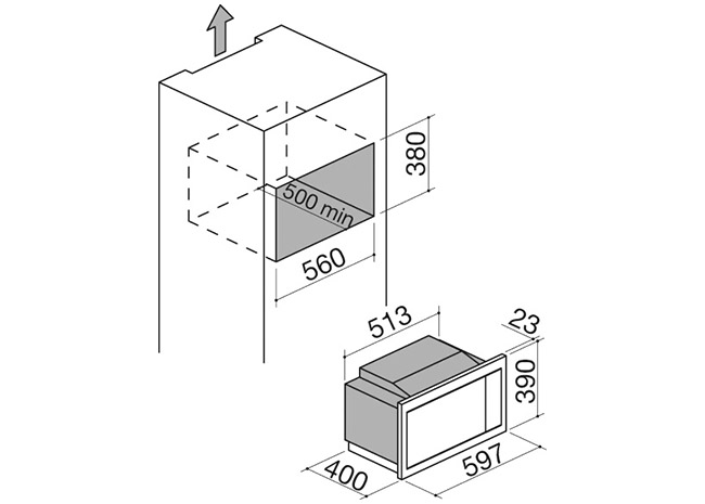 Fiche technique - Four à micro-ondes Vintage à encastrement