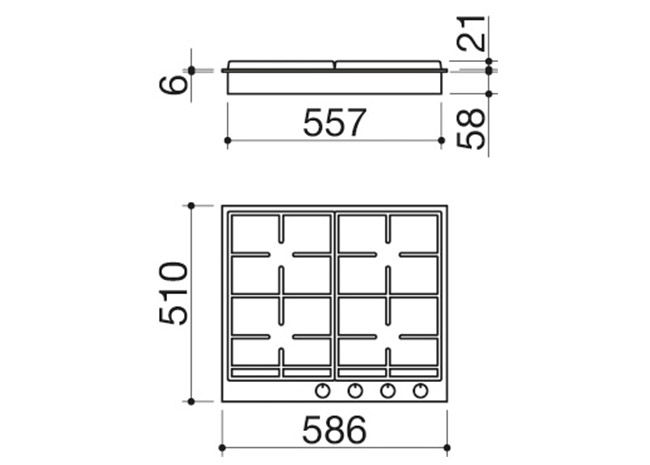 Technisches Datenblatt - Kochfeld B_Free 60 Einbau 