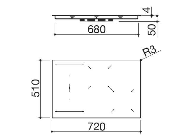 Technical Sheet - 75 cm City built-in and flush hob