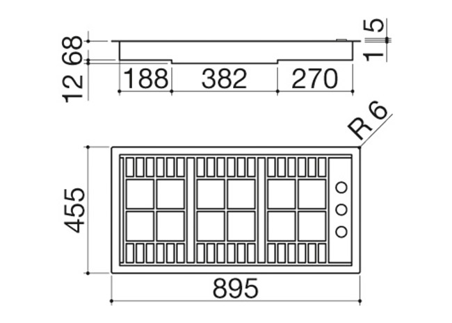 Ficha técnica - Placa de cocción Lab de encastre y enrasada de 90