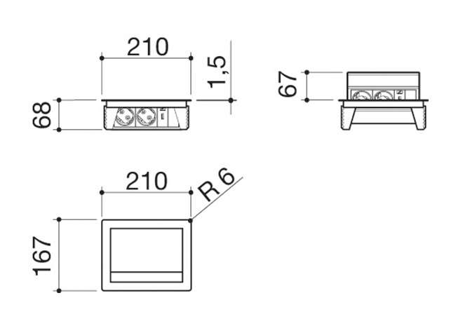 Technical Sheet - Up top power socket holder