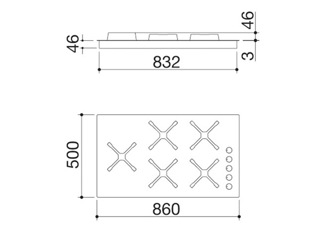 Technisches Datenblatt - Kochfeld Select Plus 90 Einbau
