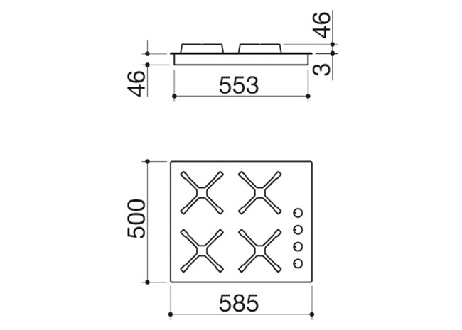 Technisches Datenblatt - Kochfeld Select Plus 60 Einbau 