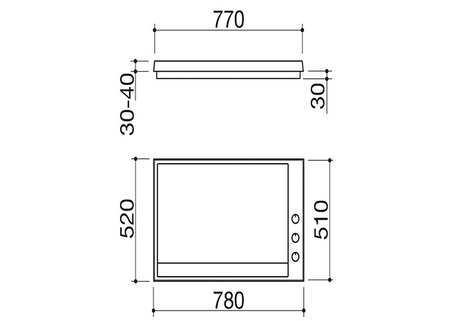 Fiche technique - Table de cuisson Thalas à encastrement de 80 teppanyaki