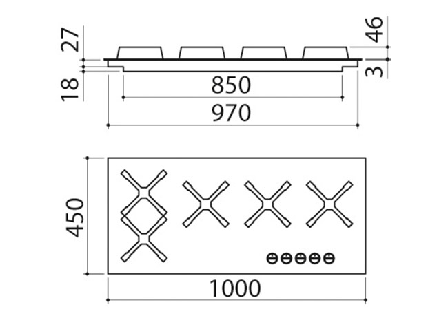 Technisches Datenblatt - Kochfeld Unique 100 Einbau 