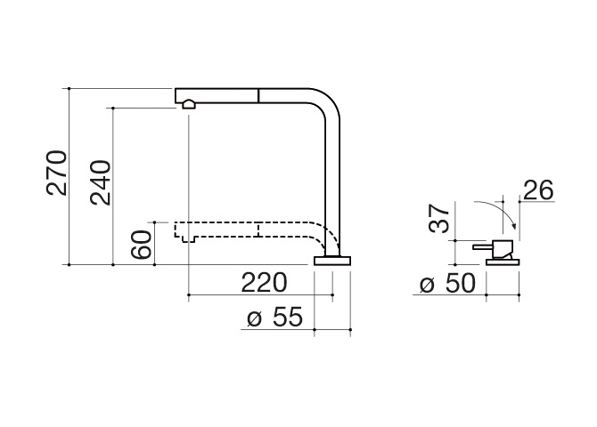 Technisches Datenblatt - Mischbatterie B_Open One Versenkbar