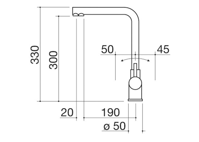 Ficha técnica - Grifo mezclador Glass de 3 vías