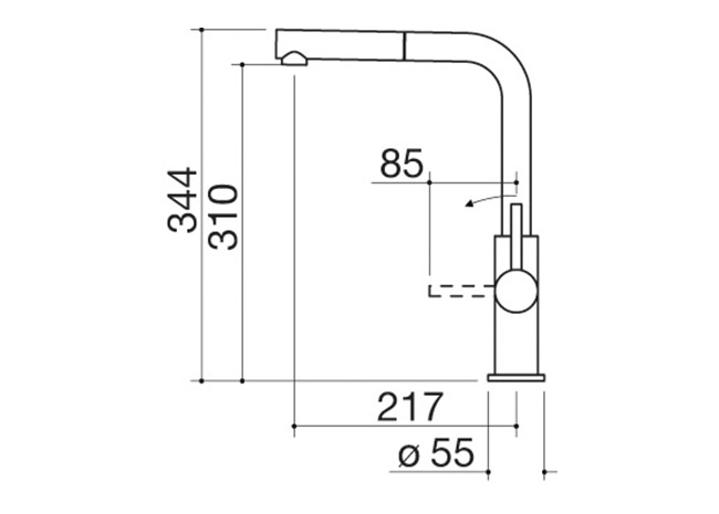 Ficha técnica - Grifo mezclador Officina One Ducha Steel