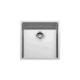 Vasca quadra, quadrata, in acciaio inox satinato dotato di pilettone forato
