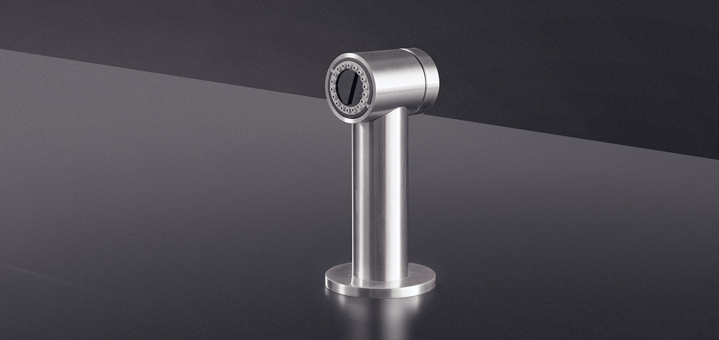 Doccino estraibile in acciaio inox con finitura satinata